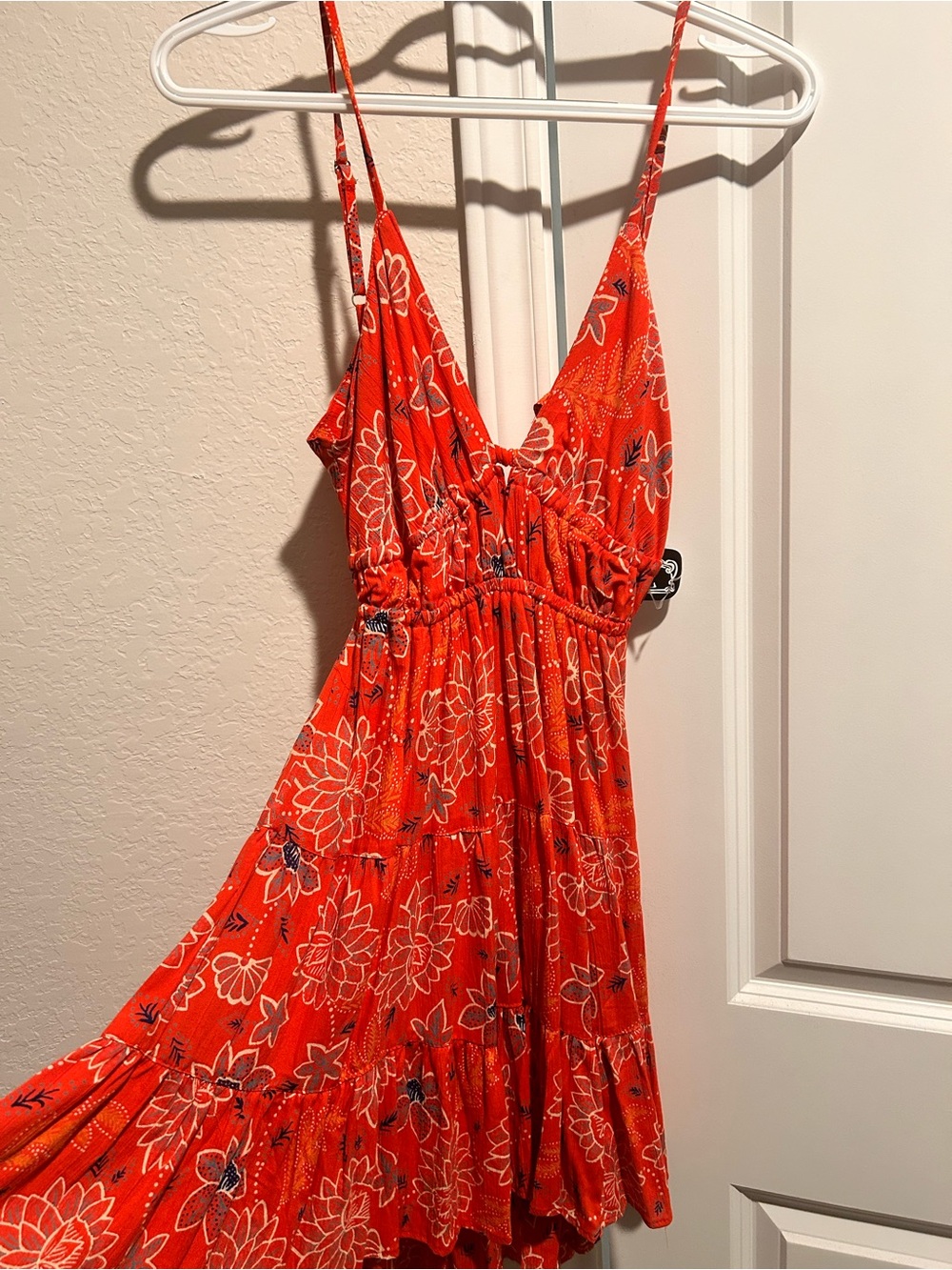 Angie brand Women's Red Floral Tiered mini Dress